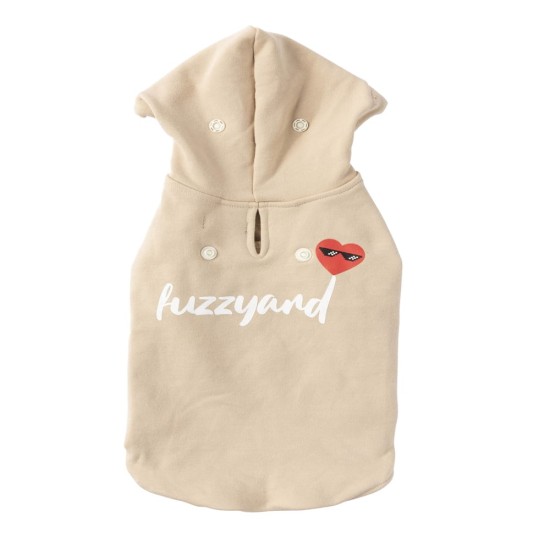 FuzzYard Φούτερ Σκύλου Hoodie Heartbreaker – Μπεζ medium 40cm