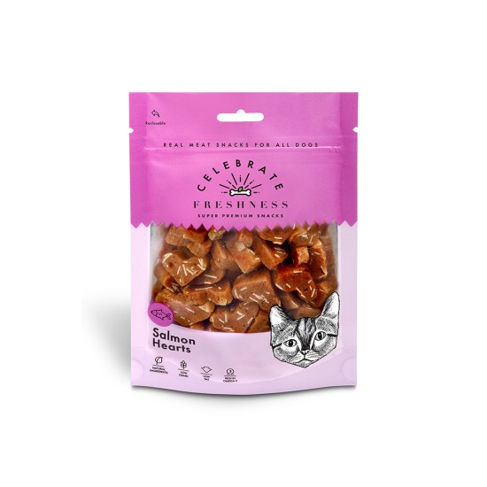 Celebrate Freshness Salmon Heart Bites for Cats 50gr