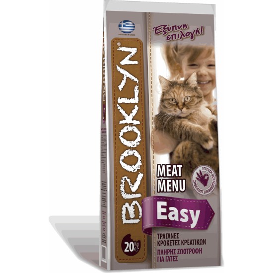 Ξηρά τροφή, κατάλληλη για όλες τις γάτες Brooklyn Easy Meat Menu 20kg