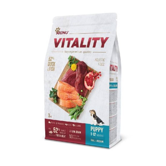 Akinu VITALITY Παπια Και Ψαρι Για Κουταβια 3kg