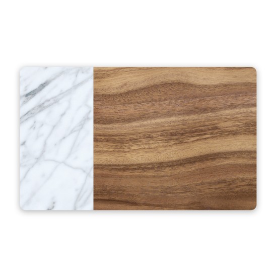 Σουπλά κατοικίδιου Acacia Wood + Carrara Marble Pet Placemat