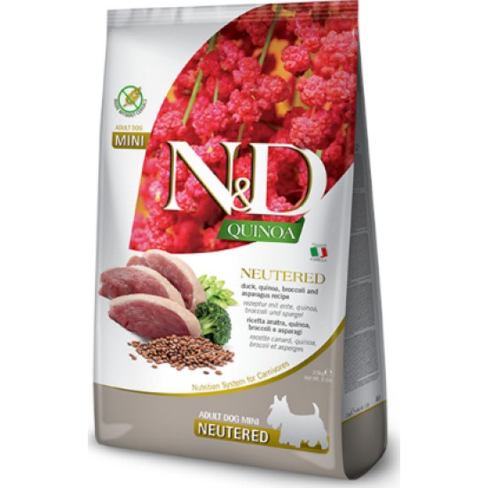 Farmina N&D Quinoa Neutered Mini 2.5kg Ξηρά Τροφή χωρίς Σιτηρά για Ενήλικους Στειρωμένους Σκύλους Μικρόσωμων Φυλών με Πάπια